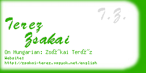 terez zsakai business card